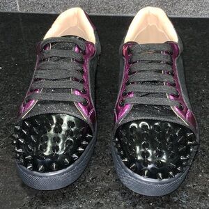 Black and Purple Studded Sneakers size 38